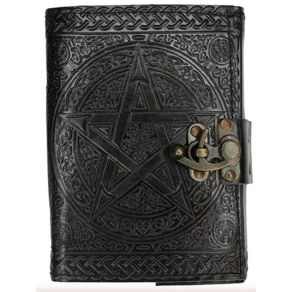 Book Pentagram Leather Emboss Journal+Lock